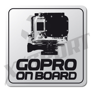 HERO3 - GOPRO ON BOARD - 15x15cm - stříbrná
