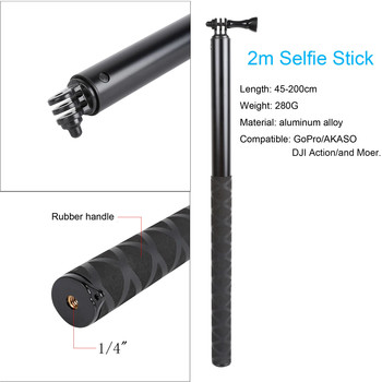 NEVIDITELNÁ SELFIE TYČ 200 cm - dlouhá selfie stick pro GoPro MAX A INSTA360